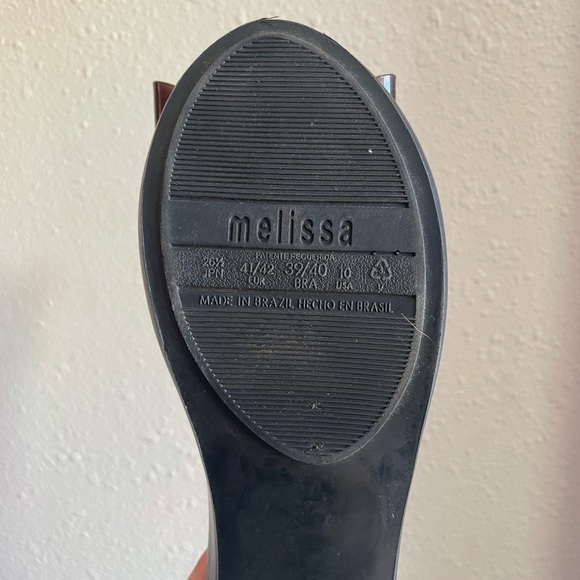 Melissa Black & Brown Bow Jelly Ballet Flats - Picture 7 of 10